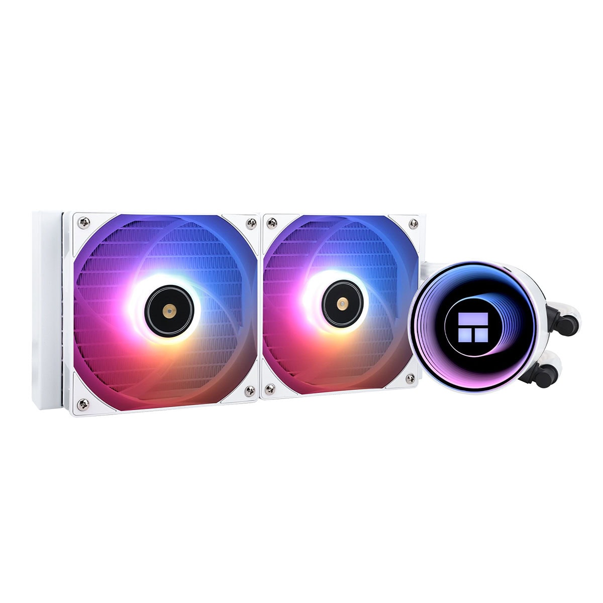 Yüksek performanslı bilgisayar sıvı soğutucu fan seti, RGB aydınlatmalı su soğutma radyatörü ve fanlar, gaming ve PC modifikasyonu için ideal soğutma çözümü.