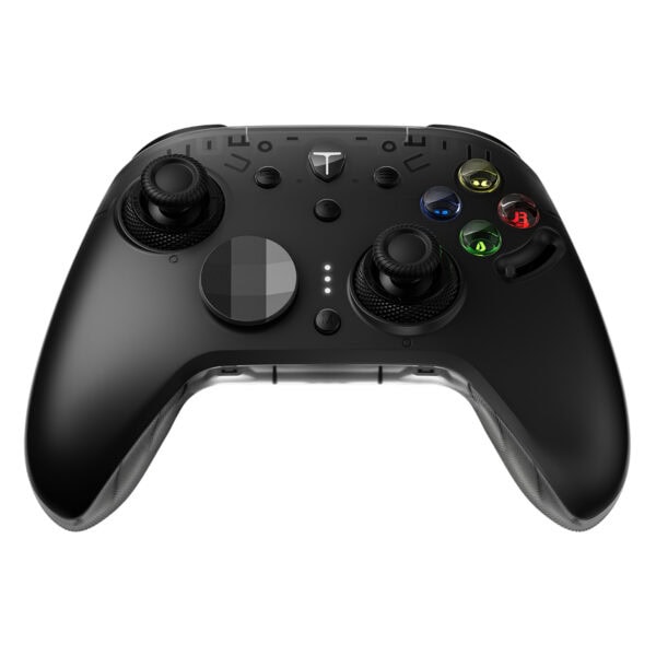 Yüksek kaliteli oyun kumandası, ergonomik tasarımı ve gelişmiş özellikleriyle konsol ve PC oyunları için ideal, siyah renkli gamepad.