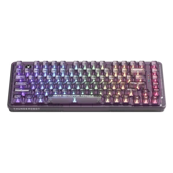 Parlak RGB ışıklı masaüstü oyun klavyesi, mekanik tuşlar, şarj edilebilir ve çok renkli arka aydınlatma, yüksek performanslı bilgisayar aksesuarı, oyun ve yazılım kullanımı için ideal.