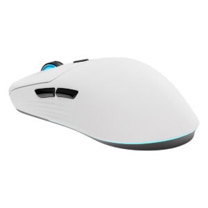 Yüksek çözünürlüklü beyaz bilgisayar mouse, ergonomik tasarım ve LED ışık detaylarıyla modern oyuncu ve ofis ekipmanı. Rahat kullanımı ve şık görünümüyle dikkat çekiyor.