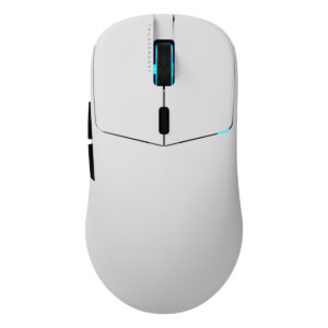 Yüksek kaliteli kablosuz oyun faresinin ön görünümü, modern tasarım ve gelişmiş teknoloji özellikleri ile dikkat çekiyor. RGB aydınlatmalı tekerlek ve ergonomik yapısı sayesinde oyunlarda hassasiyet ve konfor sağlar.