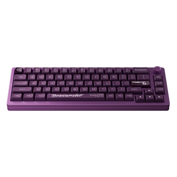 Yapay zeka klavye renkli mor tasarımı, kompakt ve renkli gaming klavye, hızlı tepki veren Mekanik anahtarlar, RGB arka ışık ve programlanabilir tuşlar ile profesyonel gamers for.