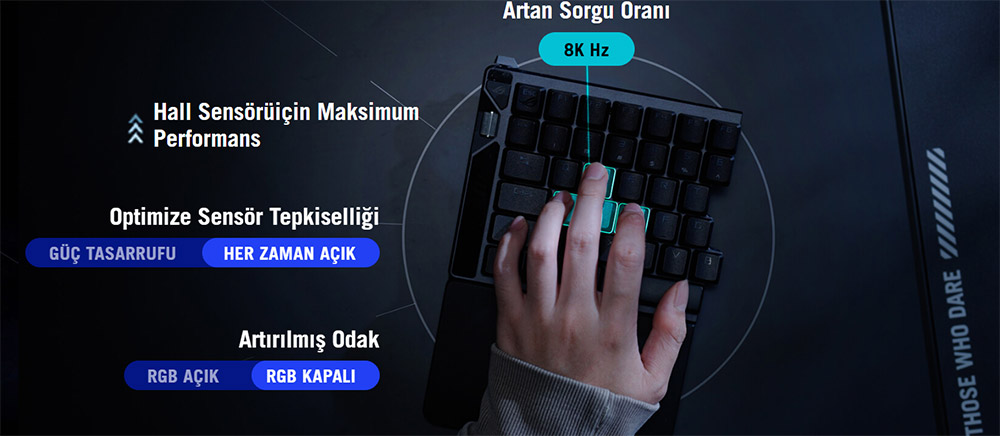 ROG Falcata Gaming Keyboard ASUS ROG Falcata %75 HFX V2 Türkçe Mekanik Gaming Klavye H12