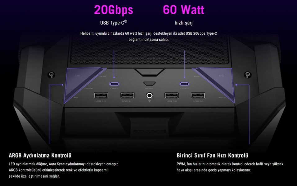 Yüksek hızlı USB-C ve oyun odaklı fan teknolojisi ile en iyi performansı sunar, RGB aydınlatmalı ve gelişmiş soğutma özellikleriyle oyun deneyimini artırır.