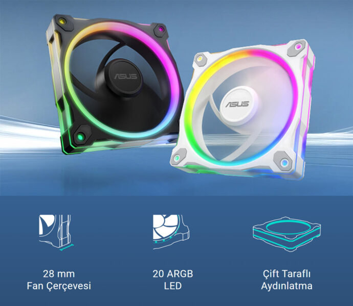 ASUS Prime MR120 ARGB 120mm Siyah Kasa Fanı H2