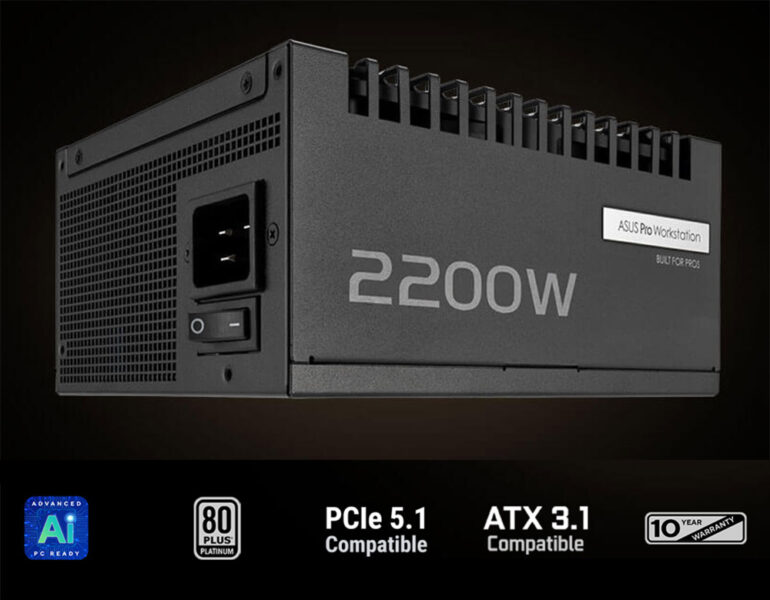 ASUS Pro WS 2200W Platinum ASUS Pro WS 2200W Platinum 80+ Platinum Güç Kaynağı H2