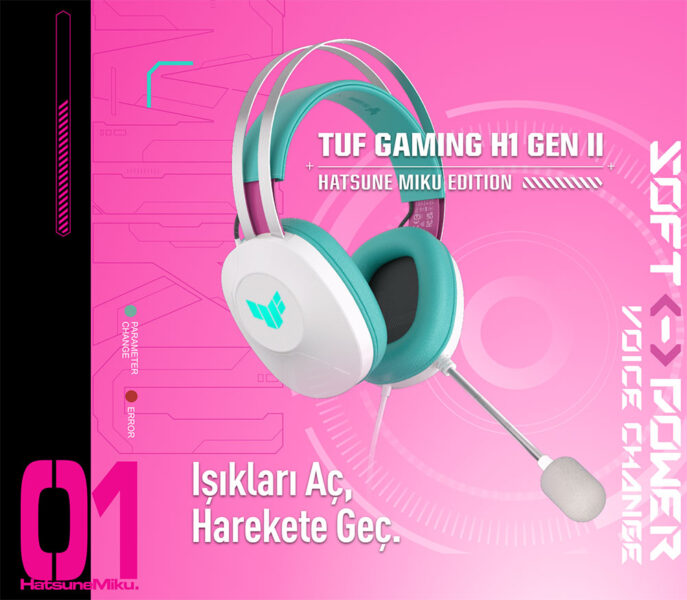 TUF Gaming H1 Gen II Hatsune Miku Edition ASUS TUF Gaming H1 Gen II Hatsune Miku Edition Gaming Kulaklık H2