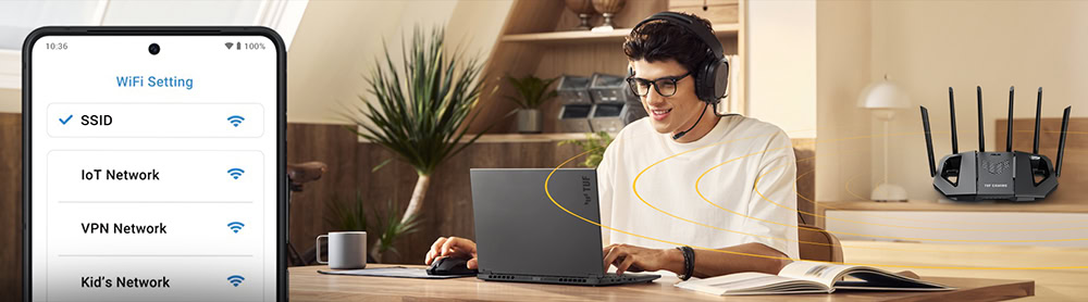 TUF Gaming BE6500 (TUF-BE6500) ASUS TUF-BE6500 Kablosuz Router H25