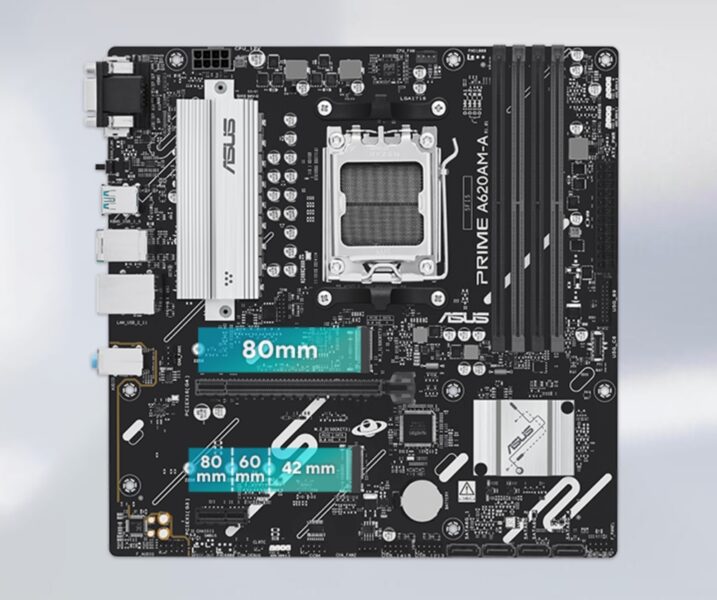 ASUS PRIME A620AM-A-CSM 7600MHz (OC) DDR5 mATX Anakart H6