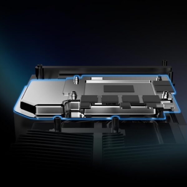 Yüksek performanslı bilgisayar işlemci ve soğutucu yapısını gösteren detaylı dijital görüntü, oyun ve teknolojiseverler için optimize edilmiştir.