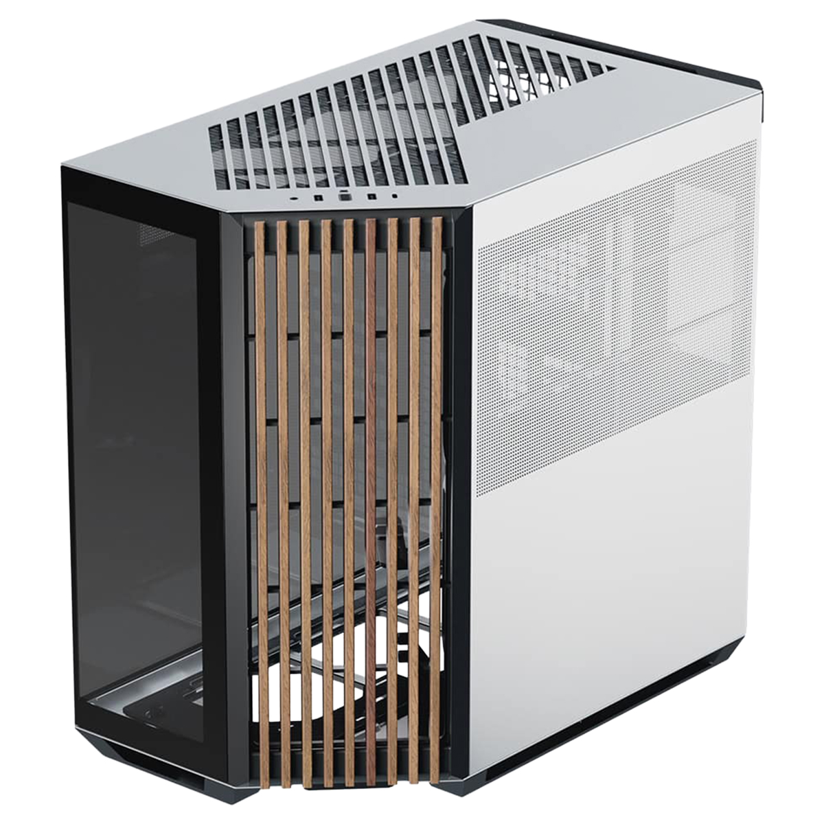Apnx V1 Black And White Wood Temperli Cam Usb 3 2 Mid Tower Atx Gaming Kasa 1