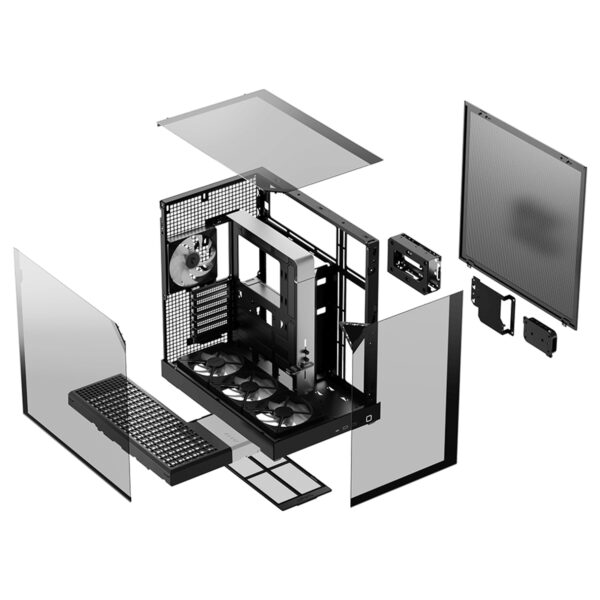Apnx V2 Black 4x140mm Argb Fan Uc Temperli Camli Usb 3 2 Mid Tower Atx Gaming Kasa 9