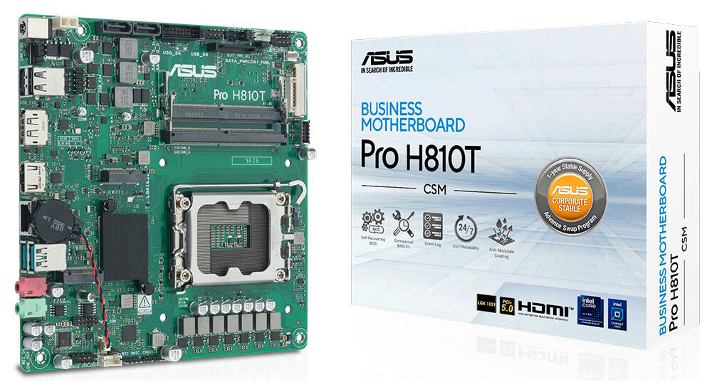 Pro H810T-CSM ASUS Pro H810T-CSM 6400MHz (OC) DDR5 Mini-ITX Anakart H1