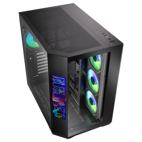 Bitfenix T10 Digital Ef Siyah 8 8″ Inc Ips Ekran 4x120mm Argb Fan Temperli Cam Usb 3 1 Bpab 850w 80 Bronze Mid Tower Atx Gaming Kasa Bfc Kt10efbbk850 4a Y1