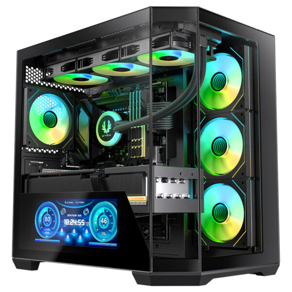 Bitfenix T10 Digital Es Siyah 10 24 Inc Ips Ekran 4x120mm Argb Fan Temperli Cam Usb 3 1 Bpab 850w 80 Bronze Mid Tower Atx Gaming Kasa Kt10es10bbk85 4a T2