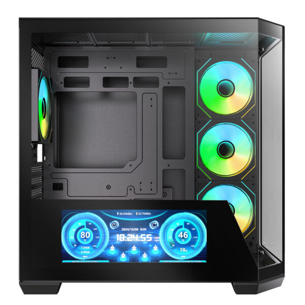 Bitfenix T10 Digital Es Siyah 10.24¨ Inç Ips Ekran 4x120mm Argb Fan Temperli Usb 3.1 850w 80+ Bronze Mid Tower Atx Gaming Kasa (kt10es10bbk85 4a) 2