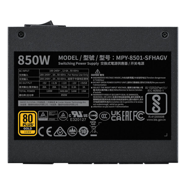 Cooler Master V SFX 850W 80+ Gold PCIe 5.1 Full Modüler ATX 3.1 Güç Kaynağı (MPY-8501-SFHAGV-3EEU) - Görsel 4