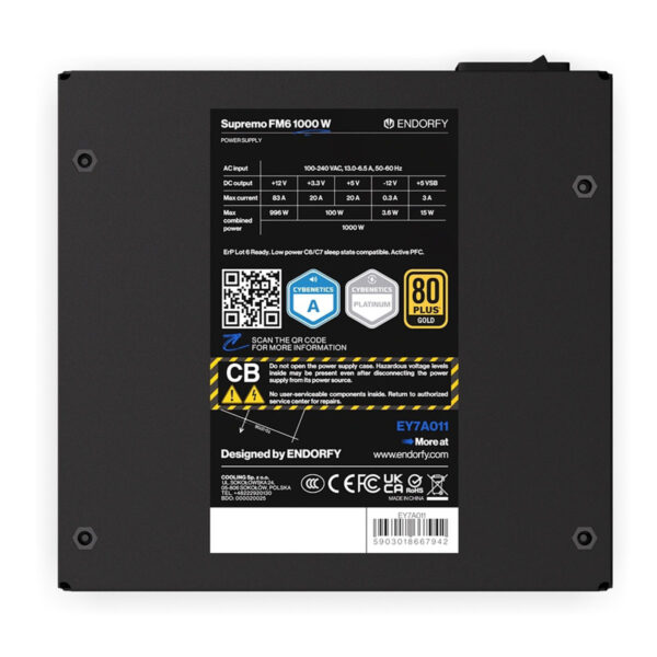 Endorfy Supremo Fm6 1000w 80+ Gold Pcie 5.1 Full Modüler Atx 3.1 Güç Kaynağı (ey7a011) 11