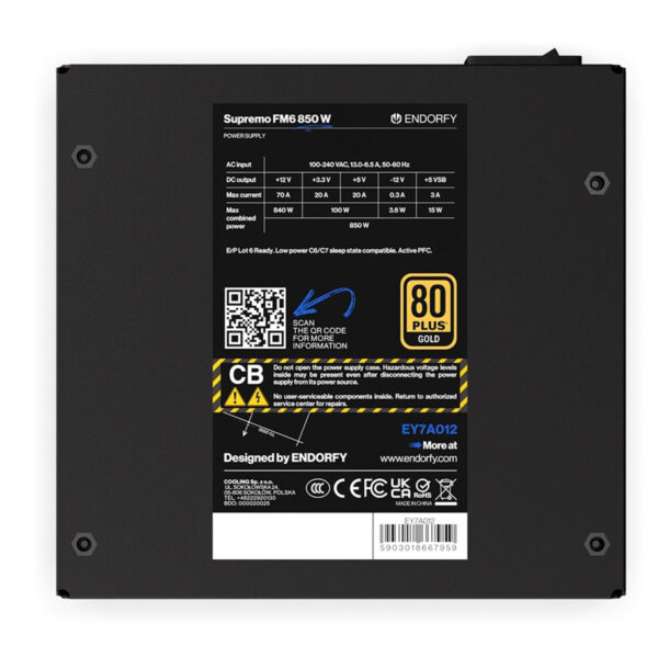 Endorfy Supremo Fm6 850w 80+ Gold Pcie 5.1 Full Modüler Atx 3.1 Güç Kaynağı (ey7a012) 10