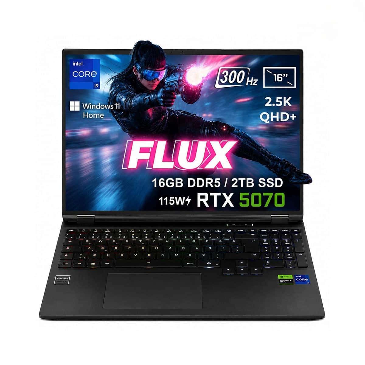 Gameraider Flux Gr16 Intel Core I9 14900hx Geforce Rtx 5070 8gb 115w 16gb Ddr5 2tb Ssd16 Inc 2 5k Qhd 300hz Freedos Gaming Laptop Canta Hediyeli Control Resonant Hediyeli 1