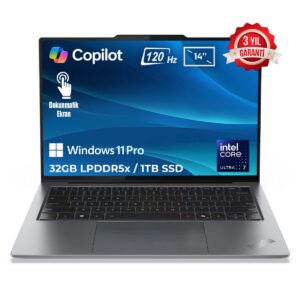 Lenovo Thinkpad X9 14 Gen 1 Aura Edition Intel Core Ultra 7 258v 32gb Lpddr5x 1tb Ssd 14 Inç 2.8k 120hz Oled W11 Pro Copilot Dokunmatik Laptop (21qa001ntx) 01