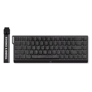 Kara renkli gaming klavye ve anahtar seti, şık tasarım ve detaylı doku ile oyun performansını artırır. Yüksek kaliteli malzeme ve ergonomik yapı, uzun süreli kullanım sağlar.