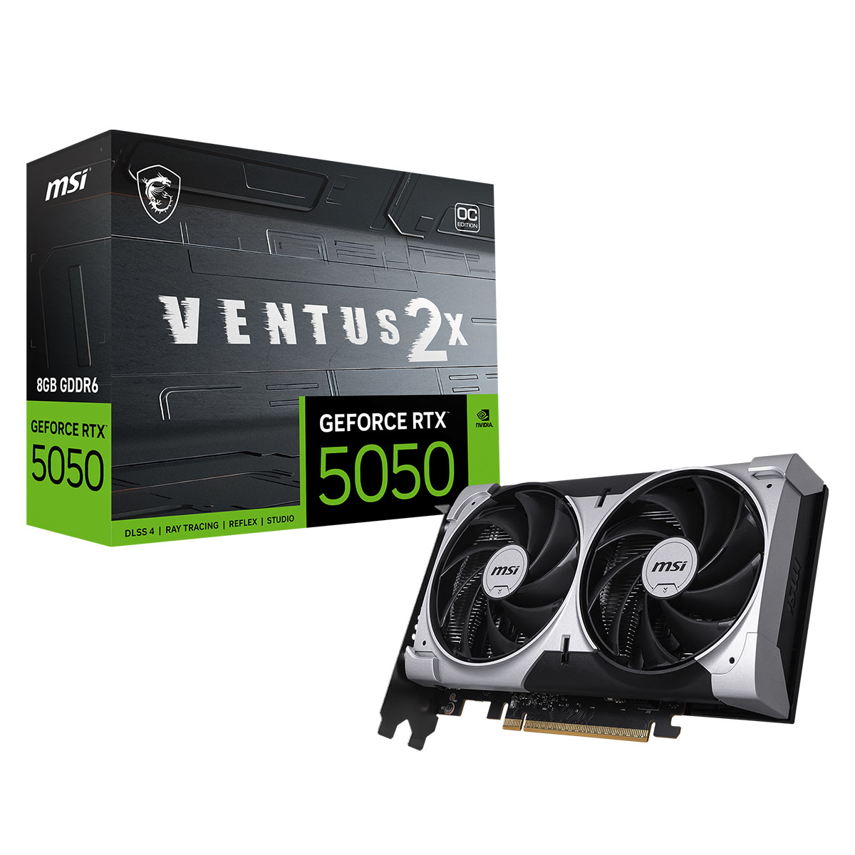 Msi Geforce Rtx 5050 8g Ventus 2x Oc 8gb Gddr6 128 Bit Dlss 4 Ekran Kartı 1