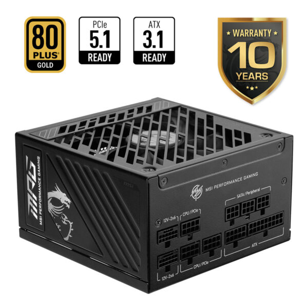 Msi Mpg A850gs Pcie5 850w 80+ Gold Pcie 5.1 Full Modüler Atx 3.1 Güç Kaynağı 2
