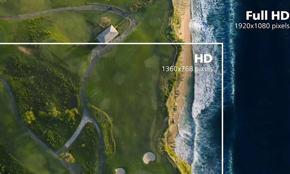 Canlı, ayrıntılı görüntüler için 16:9 Full HD ekran
