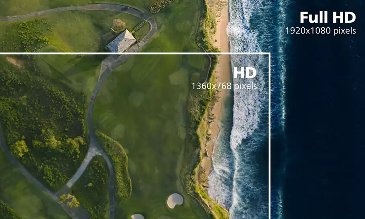 Canlı, ayrıntılı görüntüler için 16:9 Full HD ekran