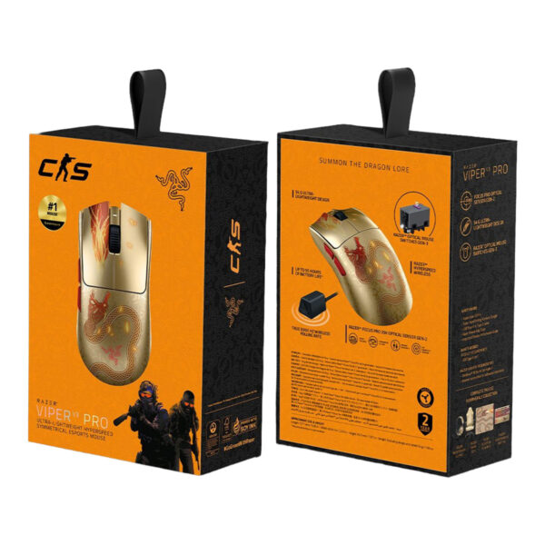Razer Viper V3 Pro Counter Strike 2 Dragon Lore Edition 8k Hz Focus Pro 35k Gen 2 Sensör Kablosuz Gaming Mouse 5