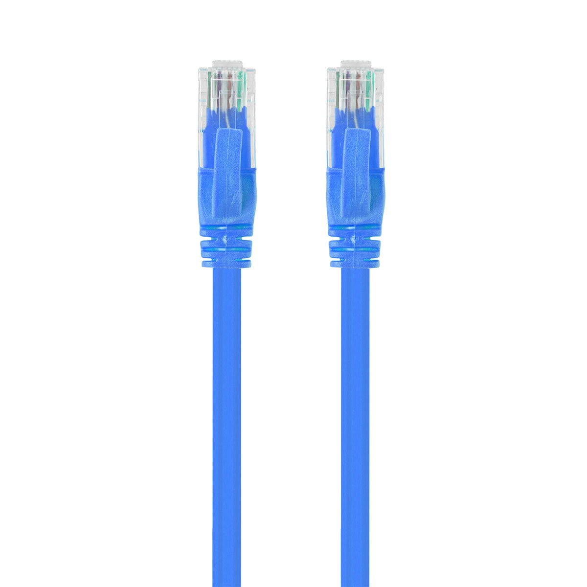 Yüksek kaliteli mavi Ethernet ağ kablosu ve RJ45 konnektörleri, bilgisayar ve modem bağlantısı için. Gigabit hızında veri aktarımı sağlayan güvenilir ağ kablosu.