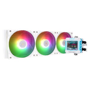 Yüksek performanslı renkli RGB bilgisayar soğutucu fanlar ve sıvı soğutucu pompa. Oyuncu ve bilgisayar meraklıları için ideal, şık ve etkileyici RGB aydınlatmalı fan ve soğutucu çözümü.