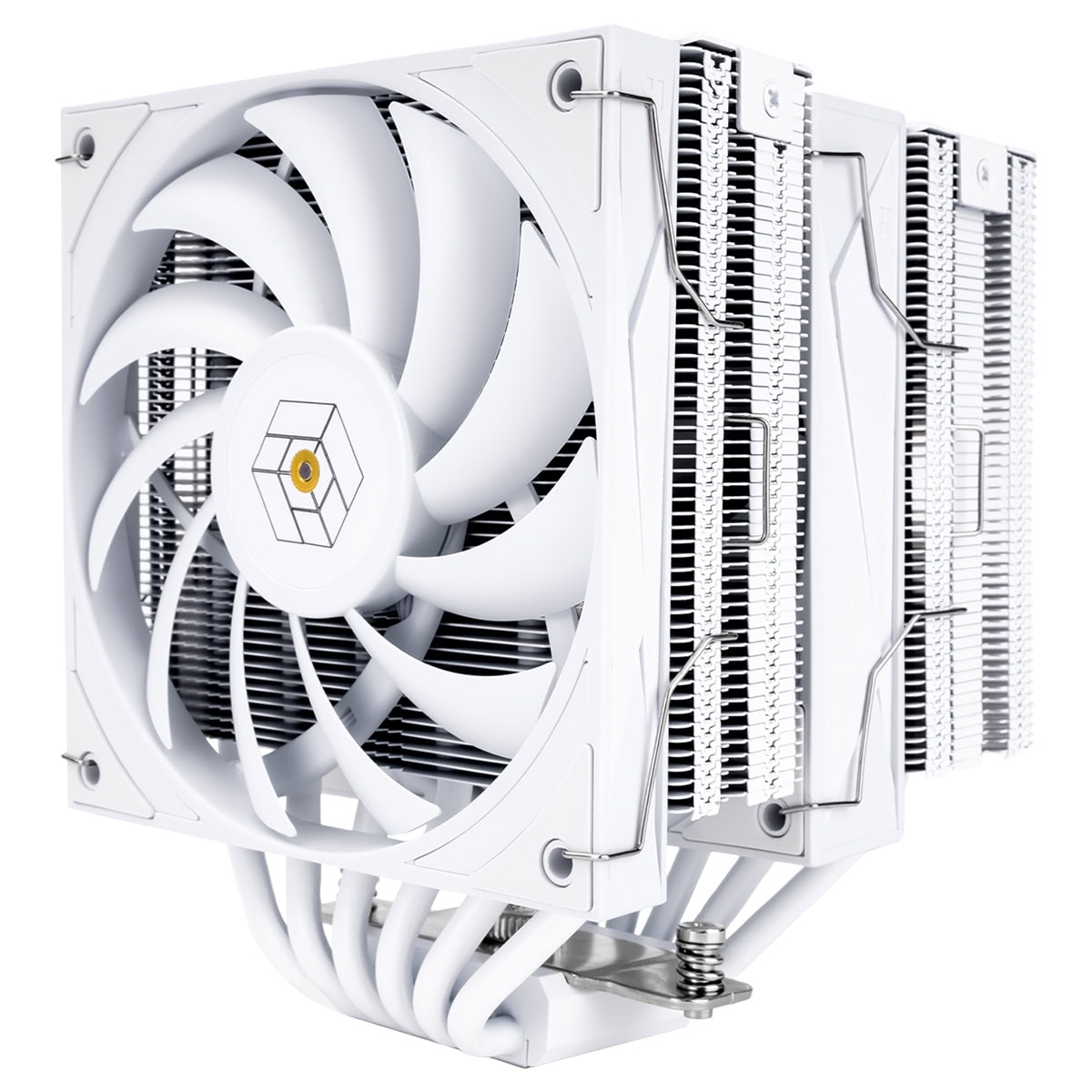 Yüksek performanslı beyaz bilgisayar soğutucu fanı, optimal hava akışı ve düşük gürültü ile bilgisayar sıcaklıklarını düşürür, oyun ve yoğun işlem performansını artırır.