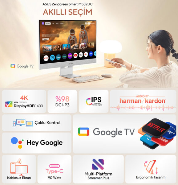 ZenScreen Smart Monitor MS32UC ASUS ZenScreen Smart MS32UC Taşınabilir Monitör H2