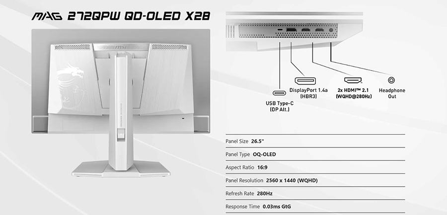 MSI MAG 272QPW QD-OLED X28 Gaming Monitör H28
