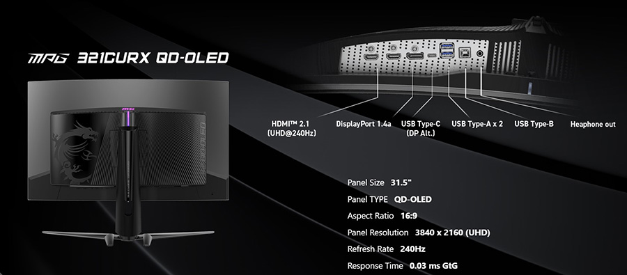 MSI MPG 321CURX QD-OLED Gaming Monitör H32