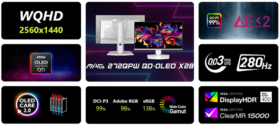 MSI MAG 272QPW QD-OLED X28 Gaming Monitör H3