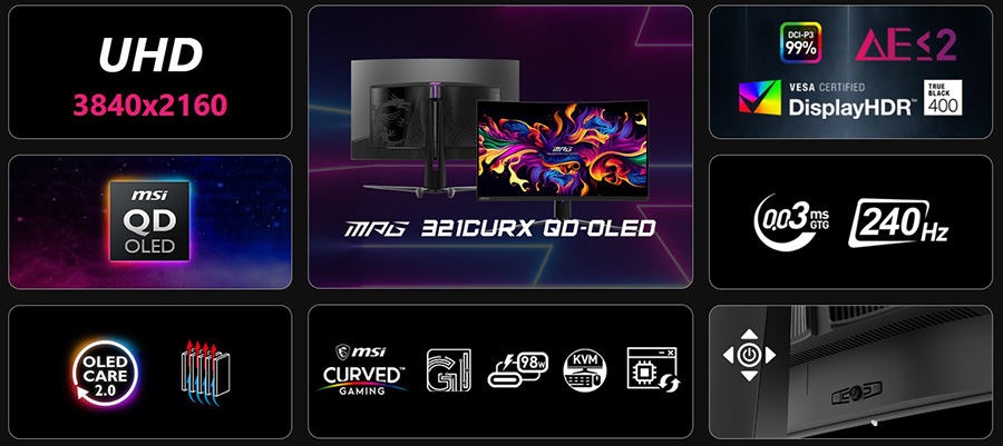 MSI MPG 321CURX QD-OLED Gaming Monitör H4