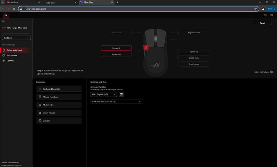 ROG Harpe Mini Core Gaming Mouse ASUS ROG Harpe Mini Core Gaming Mouse H10