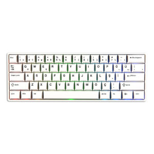 Akko Monsgeek Fun60 Max White Hall Effect Glare Manyetik Switch Rgb Kablosuz Hotswap Türkçe Mekanik Gaming Klavye 1