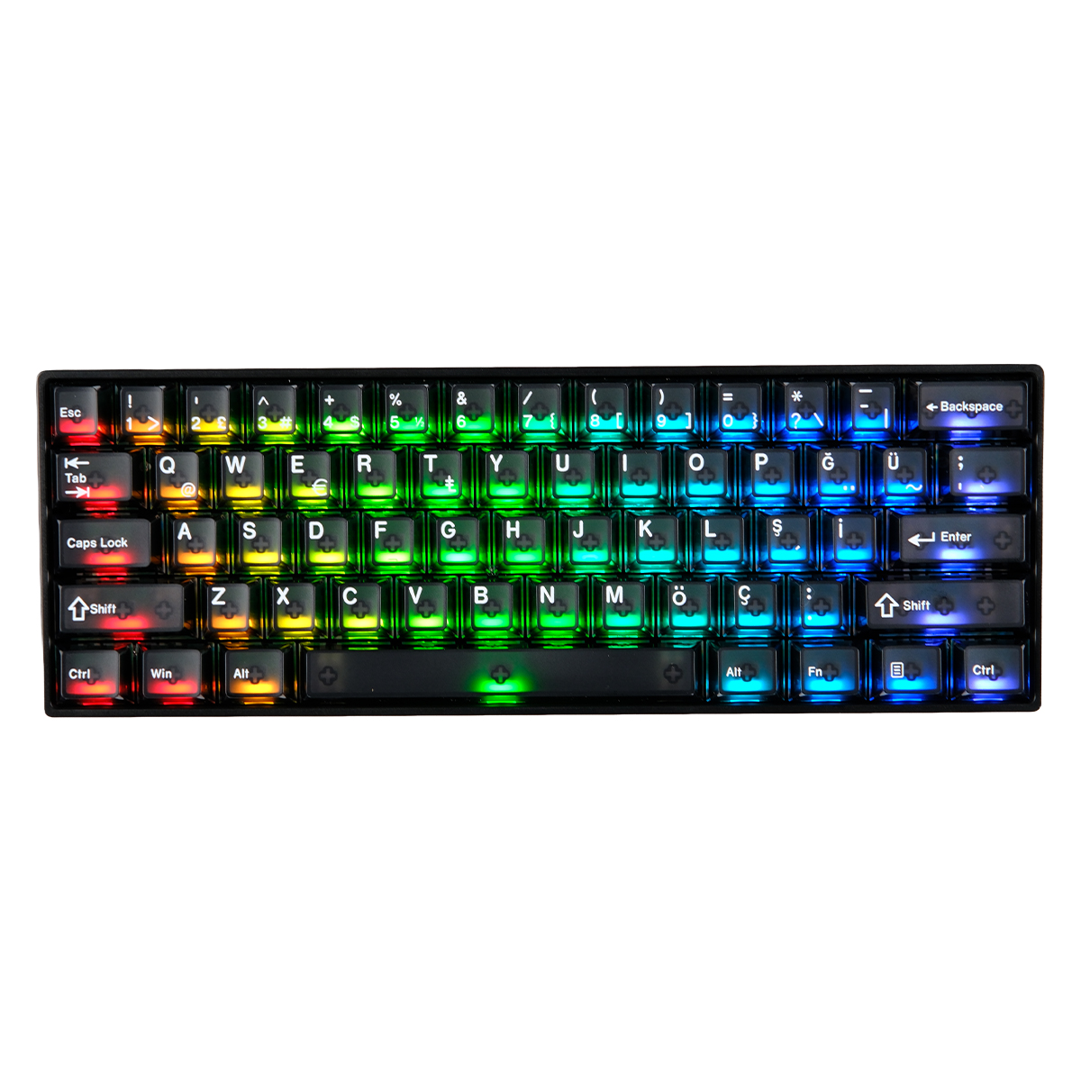 Akko Monsgeek Fun60 Pro Black Hall Effect Glare Manyetik Switch 8k Hz Argb Kablosuz Hotswap Türkçe Mekanik Gaming Klavye 1