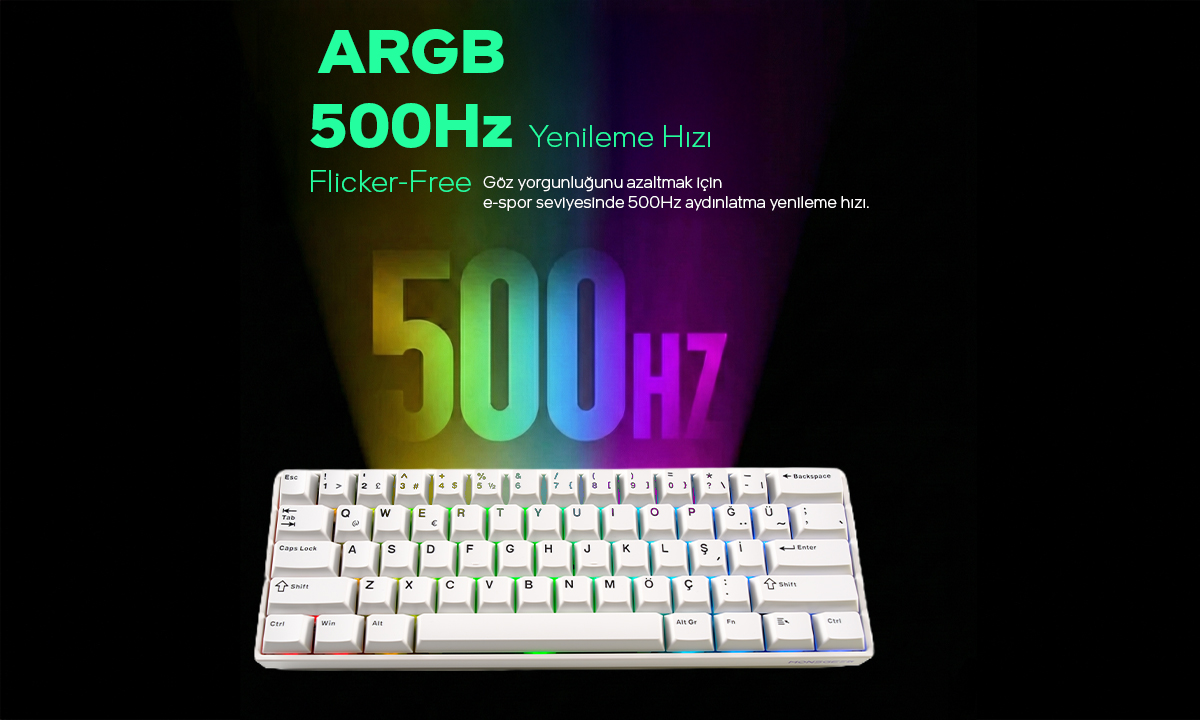 AKKO Monsgeek FUN60 Pro White Gaming Klavye H10