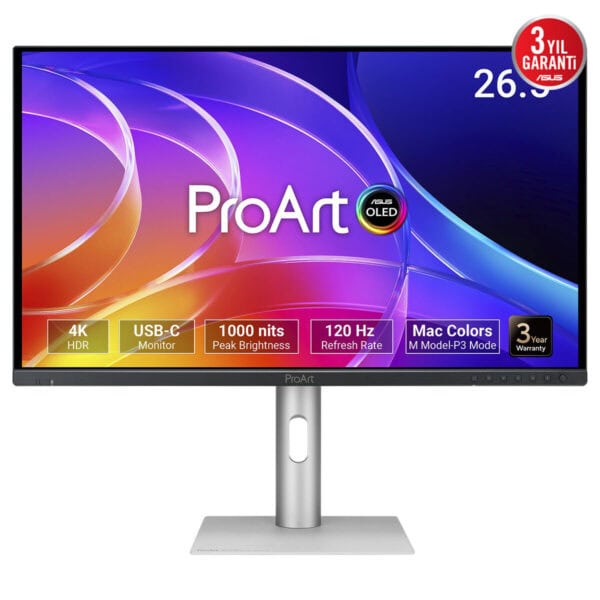 Asus Proart Display Oled Pa279cdv 26.5 Inç 120hz 0.1ms 4k Uhd Adaptive Sync Qd Oled Pivot Monitör 2
