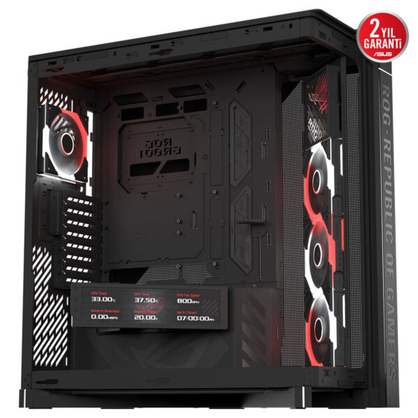 Asus Rog Cronox Gr801 Argb Panaromik Temperli Cam Lcd Ekranlı Full Tower E Atx Gaming Kasa 12