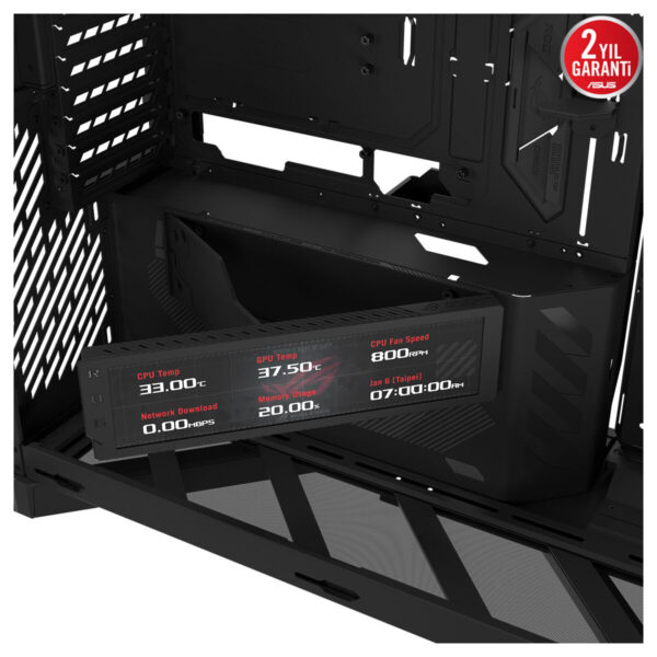 Asus Rog Cronox Gr801 Argb Panaromik Temperli Cam Lcd Ekranlı Full Tower E Atx Gaming Kasa 13
