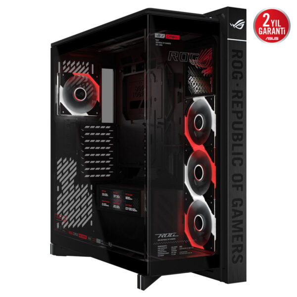 Asus Rog Cronox Gr801 Argb Panaromik Temperli Cam Lcd Ekranlı Full Tower E Atx Gaming Kasa 4