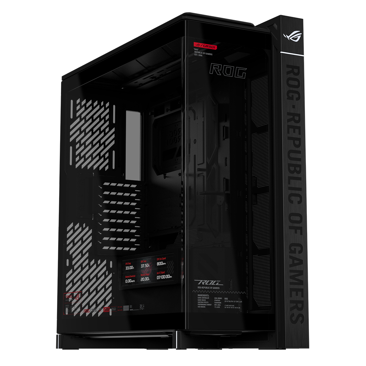 Asus Rog Cronox Panaromik Temperli Cam Lcd Ekranli Full Tower E Atx Gaming Kasa 1