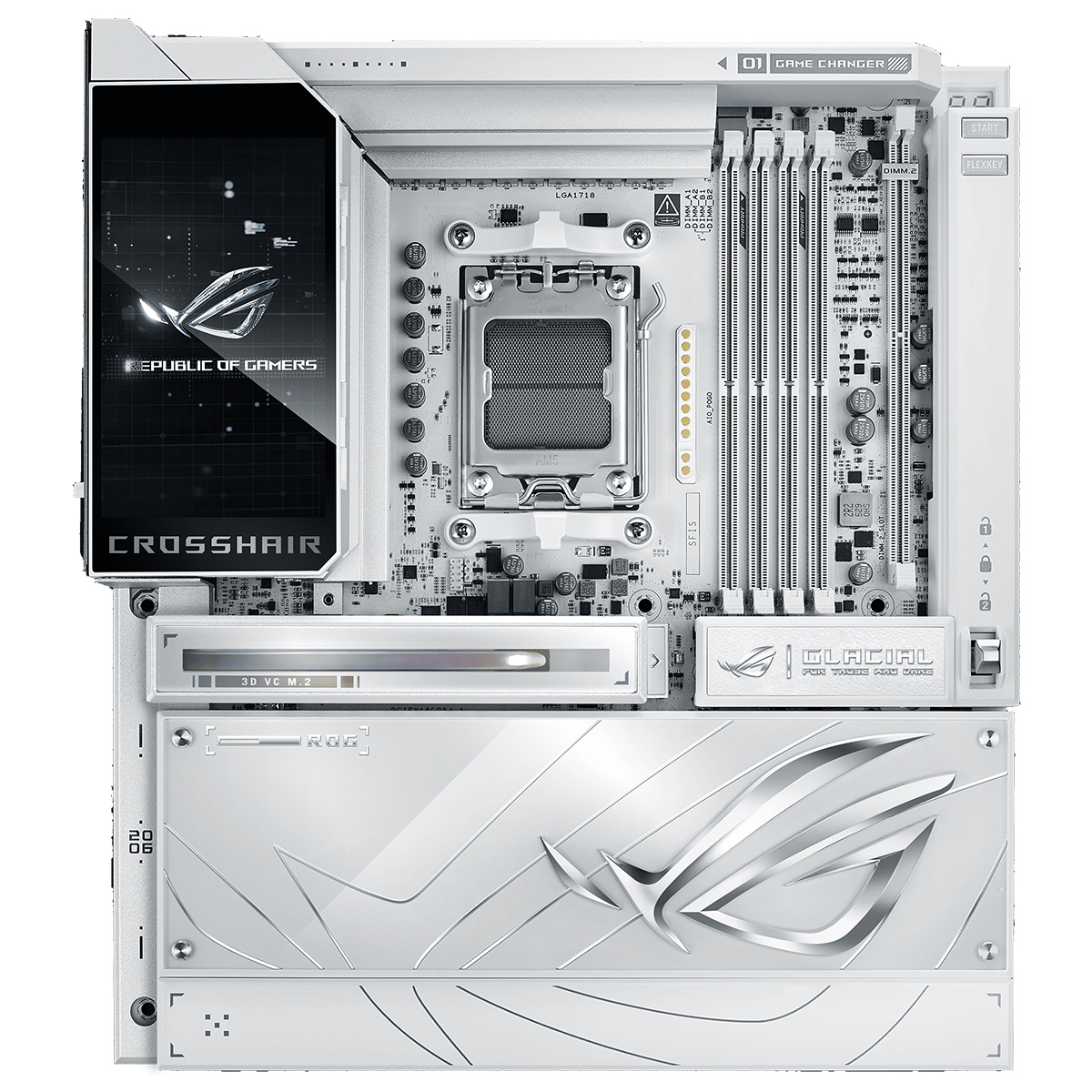 Asus Rog Crosshair X870e Glacial 9600mhz Oc Ddr5 Soket Am5 M 2 Usb4 E Atx Anakart 1