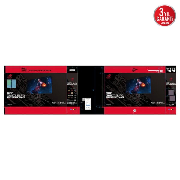 ASUS ROG Swift OLED PG32UCDM3 31.5 inç 4K UHD OLED oyun monitörü, 240Hz yenileme hızı ve 0.03ms tepki süresi ile yüksek performans sağlar. Adaptive Sync ve QD-OLED teknolojisi ile üstün görüntü kalite.